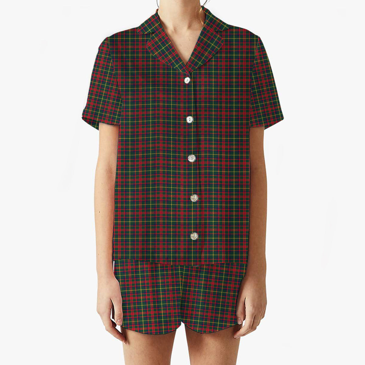 ScotsTee Shop Scottish McIntosh Hunting Modern Women's Short Sleeve Short Set Tartan Pyjama Set