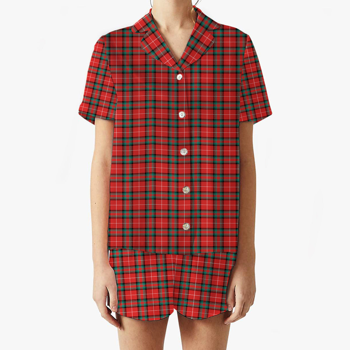 ScotsTee Shop Scottish Stewart Stuart of Bute Women's Short Sleeve Short Set Tartan Pyjama Set