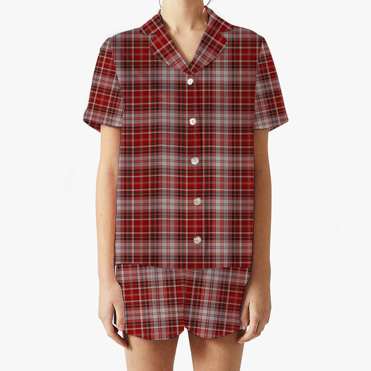 ScotsTee Shop Scottish MacDougall Dress Women's Short Sleeve Short Set Tartan Pyjama Set