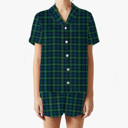 ScotsTee Shop Scottish Sinclair of Ulster Modern Women's Short Sleeve Short Set Tartan Pyjama Set