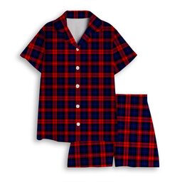 ScotsTee Shop Scottish MacLachlan Modern SC Women's Short Sleeve Short Set Tartan Pyjama Set