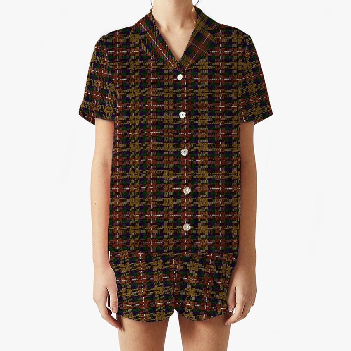 ScotsTee Shop Scottish YPO Dress Women's Short Sleeve Short Set Tartan Pyjama Set