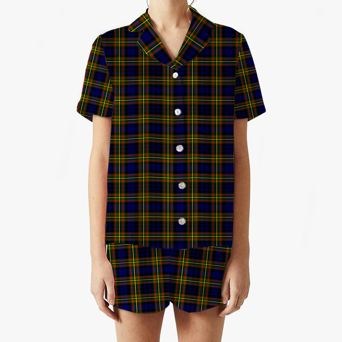 ScotsTee Shop Scottish MacLellan Modern SC Women's Short Sleeve Short Set Tartan Pyjama Set