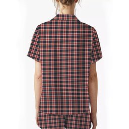 ScotsTee Shop Scottish Robertson Dress #2 Modern Women's Short Sleeve Short Set Tartan Pyjama Set