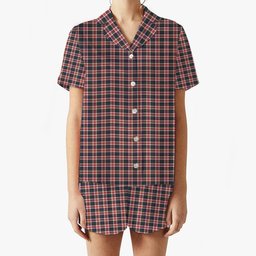 ScotsTee Shop Scottish Robertson Dress #2 Modern Women's Short Sleeve Short Set Tartan Pyjama Set