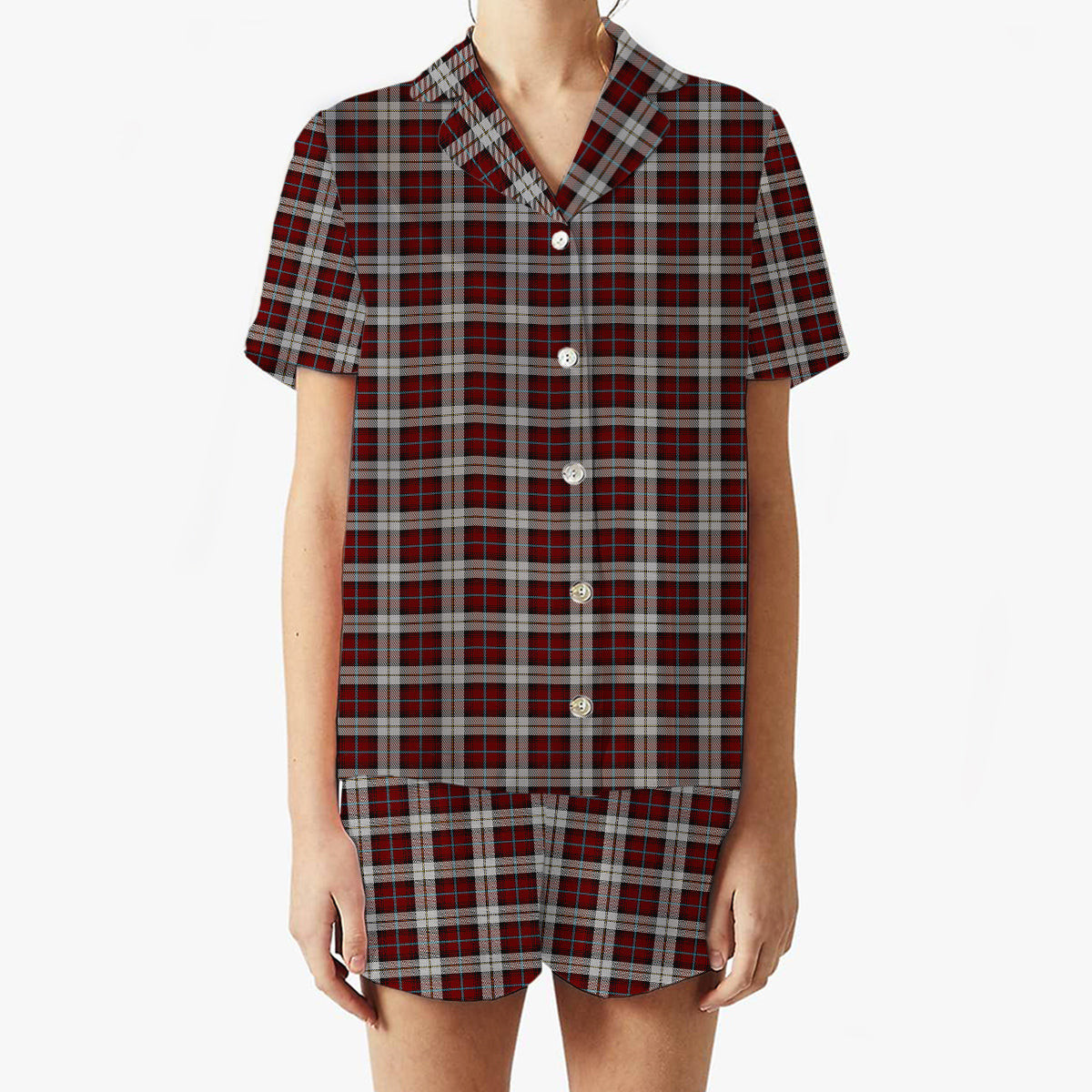 ScotsTee Shop Scottish McCandlish Arisaid Red Women's Short Sleeve Short Set Tartan Pyjama Set
