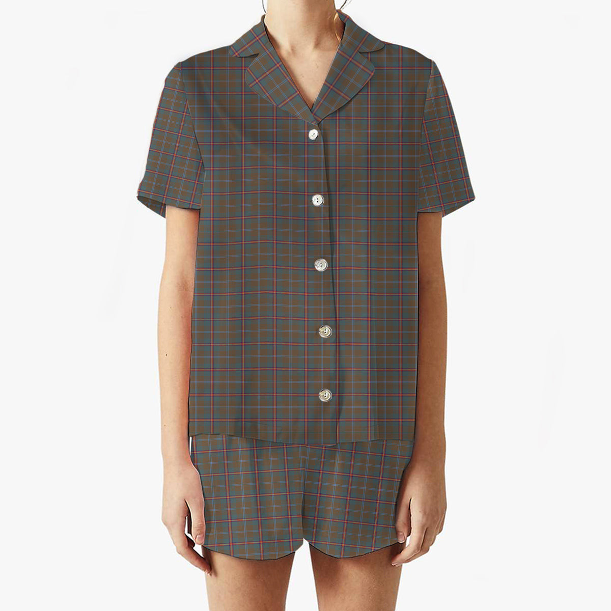 ScotsTee Shop Scottish Young Weathered Clan Women's Short Sleeve Short Set Tartan Pyjama Set