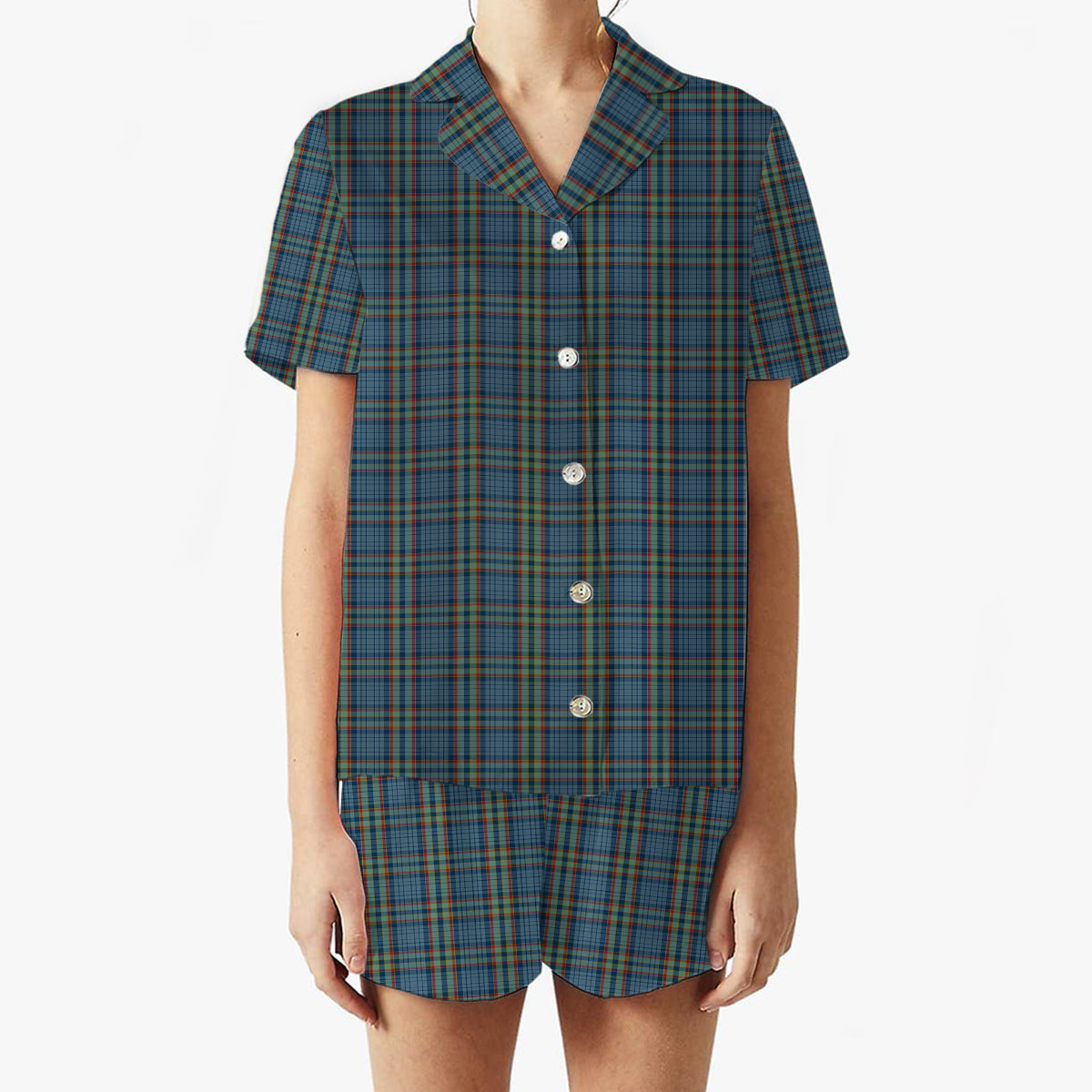 ScotsTee Shop Scottish Ralston UK Women's Short Sleeve Short Set Tartan Pyjama Set