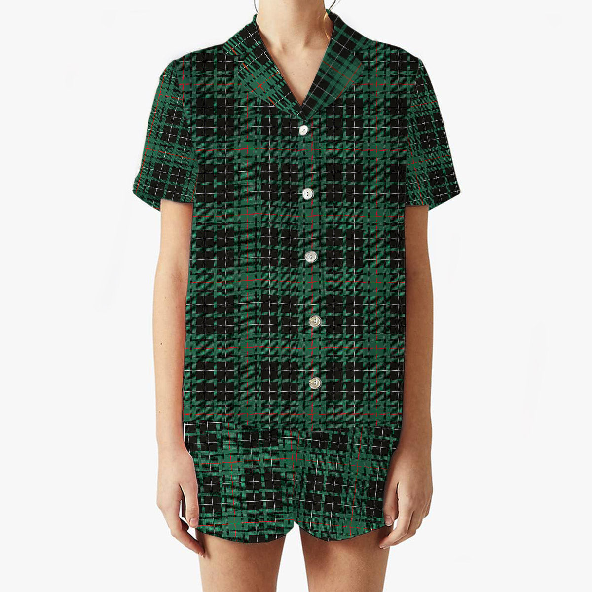 ScotsTee Shop Scottish MacAuley Hunting Ancient Women's Short Sleeve Short Set Tartan Pyjama Set