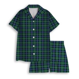 ScotsTee Shop Scottish Rose Hunting Ancient Women's Short Sleeve Short Set Tartan Pyjama Set