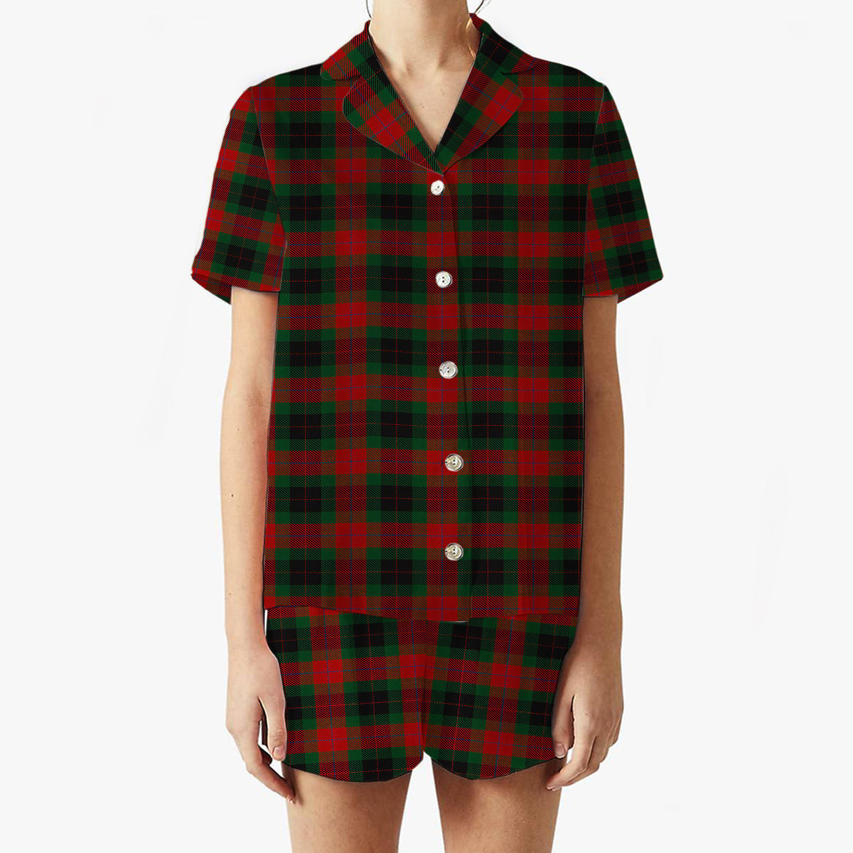 ScotsTee Shop Scottish Skene of Cromar Black Women's Short Sleeve Short Set Tartan Pyjama Set