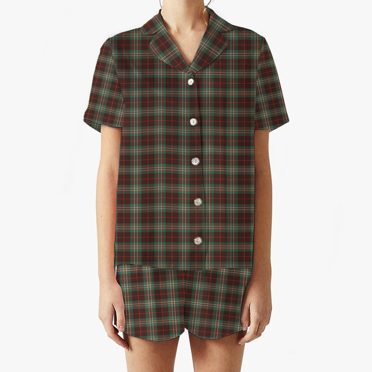ScotsTee Shop Scottish Scott Brown Ancient Women's Short Sleeve Short Set Tartan Pyjama Set