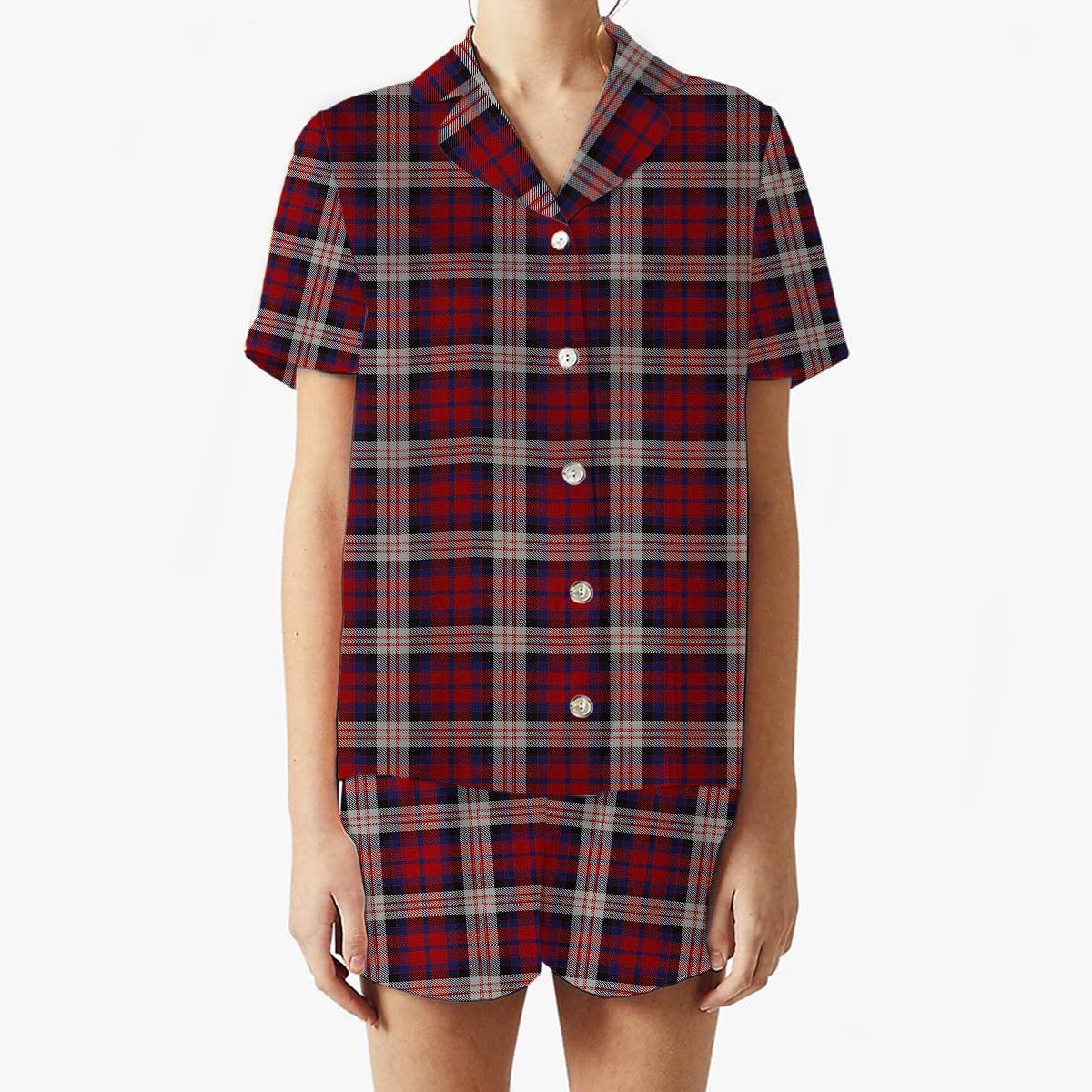 ScotsTee Shop Scottish McDonald Dress Irish Women's Short Sleeve Short Set Tartan Pyjama Set
