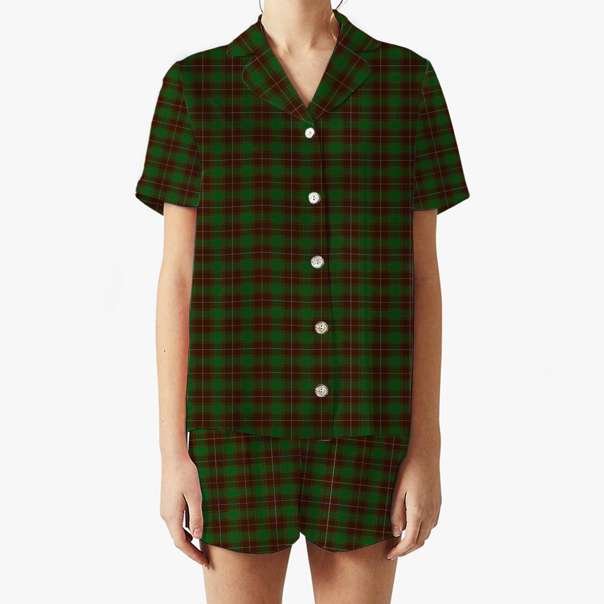 ScotsTee Shop Scottish MacPhee Hunting Women's Short Sleeve Short Set Tartan Pyjama Set