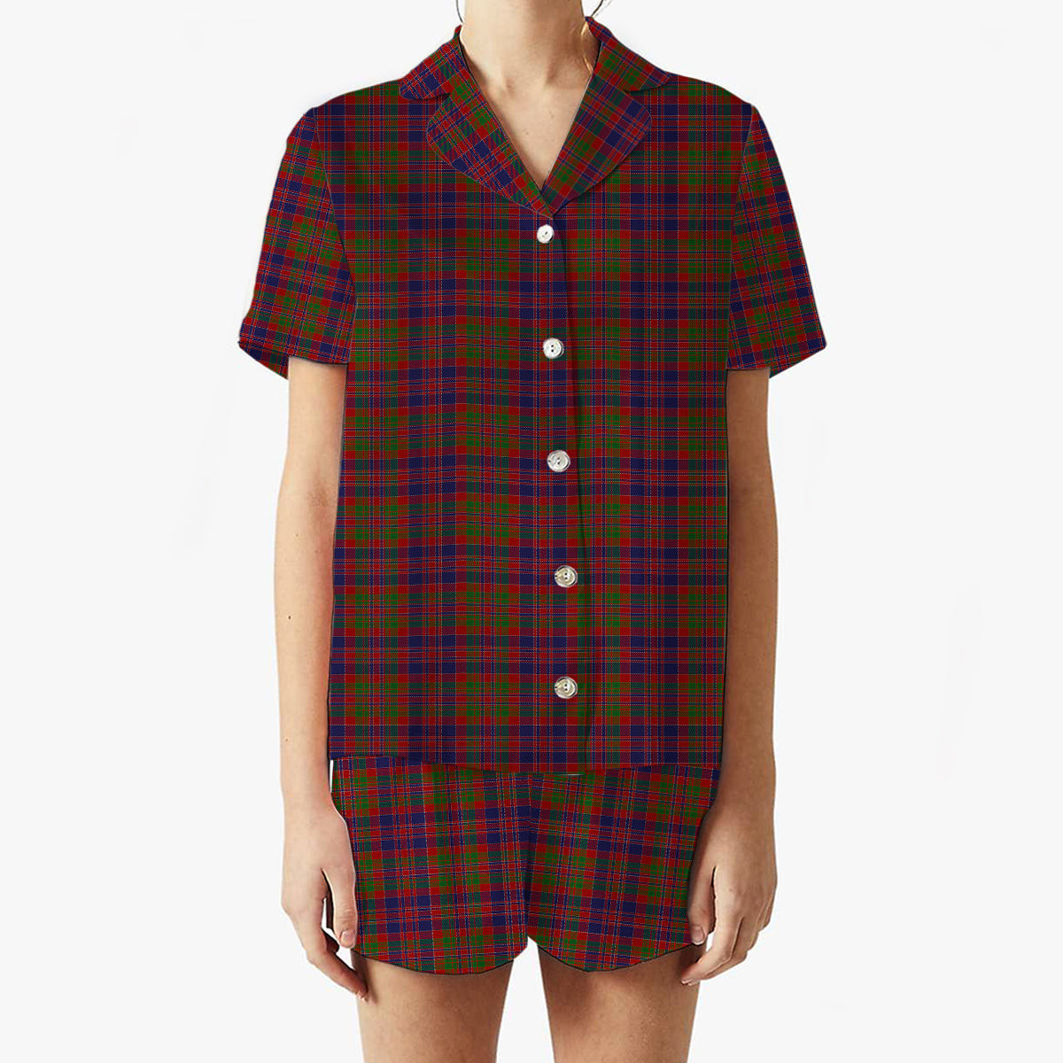 ScotsTee Shop Scottish MacDonald of Boisdale Women's Short Sleeve Short Set Tartan Pyjama Set