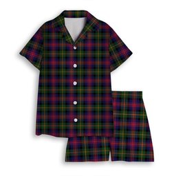 ScotsTee Shop Scottish Logan Modern Women's Short Sleeve Short Set Tartan Pyjama Set