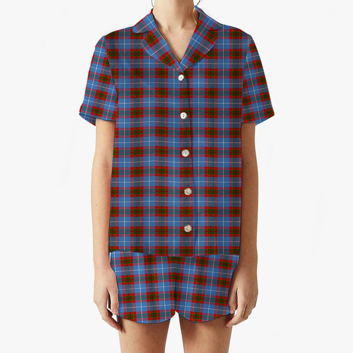 ScotsTee Shop Scottish Newton Women's Short Sleeve Short Set Tartan Pyjama Set