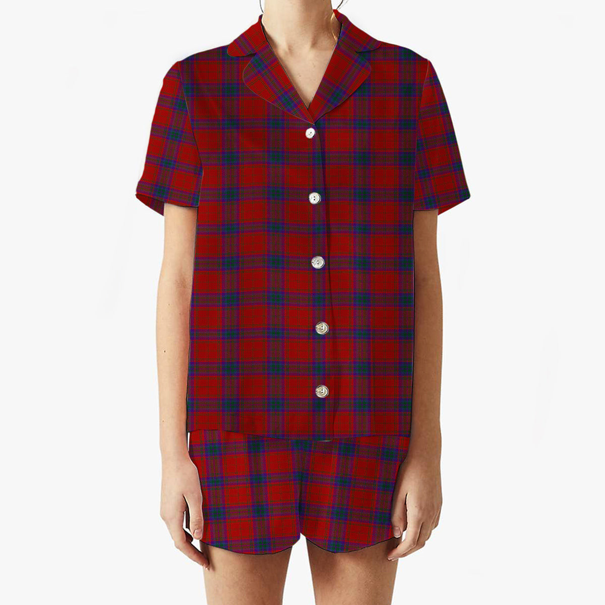 ScotsTee Shop Scottish MacDougall 1842 Women's Short Sleeve Short Set Tartan Pyjama Set