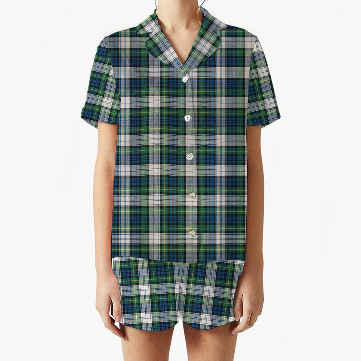 ScotsTee Shop Scottish Gordon Dress Ancient Women's Short Sleeve Short Set Tartan Pyjama Set