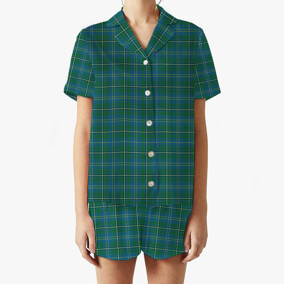 ScotsTee Shop Scottish Hay Hunting Modern Women's Short Sleeve Short Set Tartan Pyjama Set