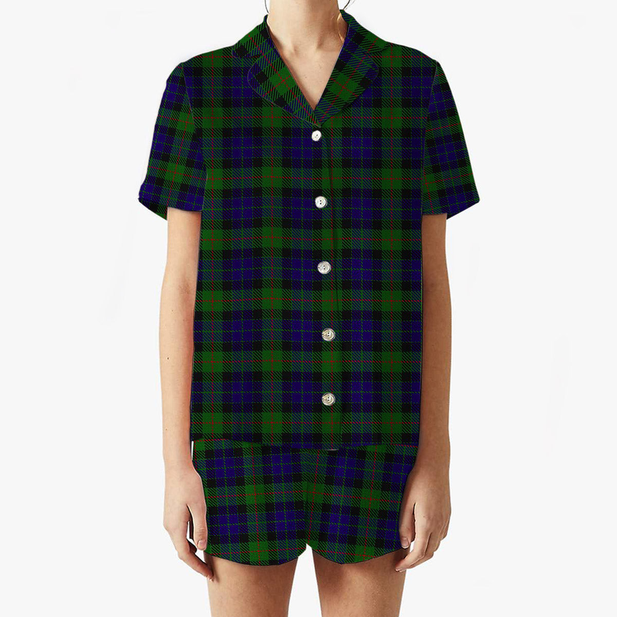 ScotsTee Shop Scottish Jamieson Women's Short Sleeve Short Set Tartan Pyjama Set