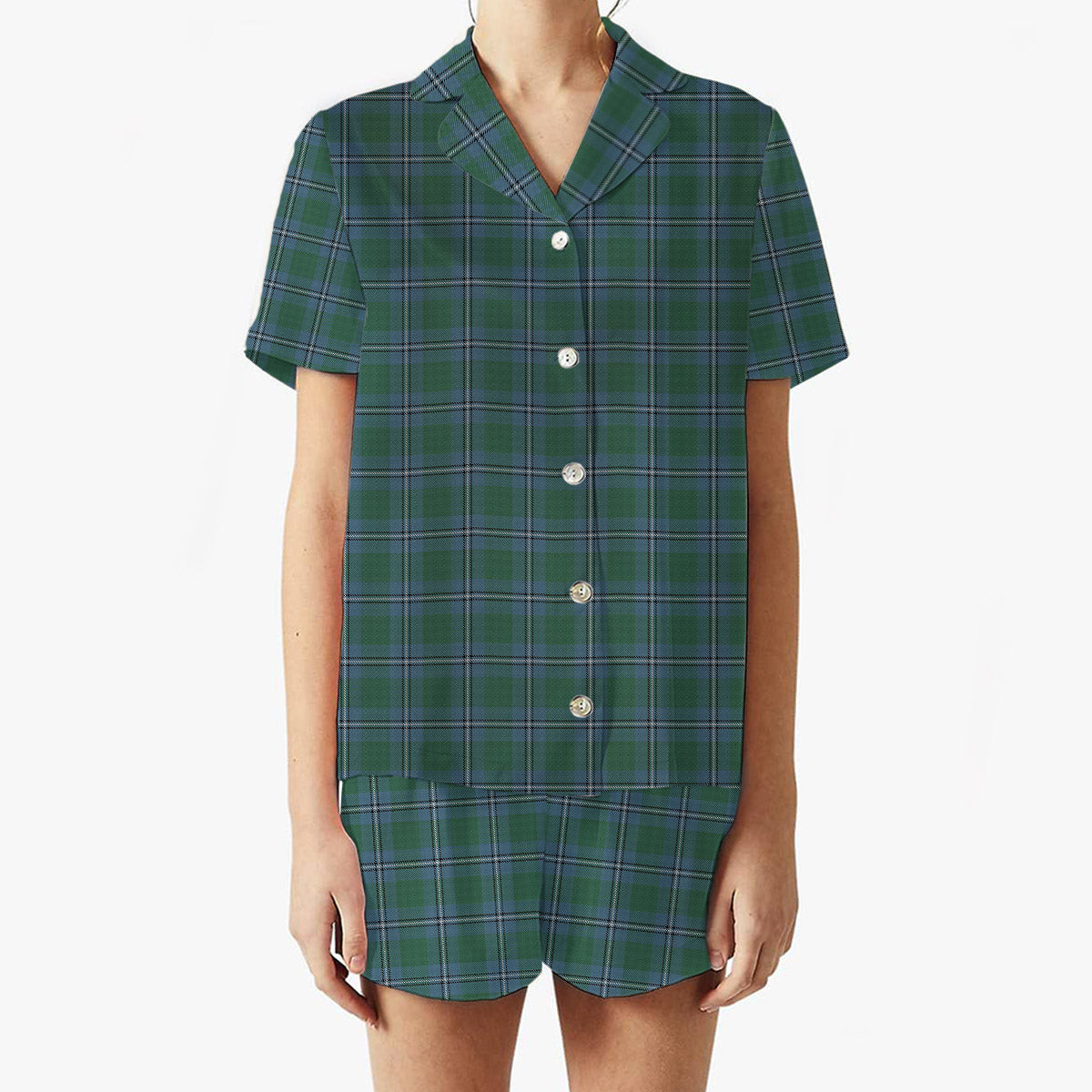 ScotsTee Shop Scottish Irvine of Drum Women's Short Sleeve Short Set Tartan Pyjama Set