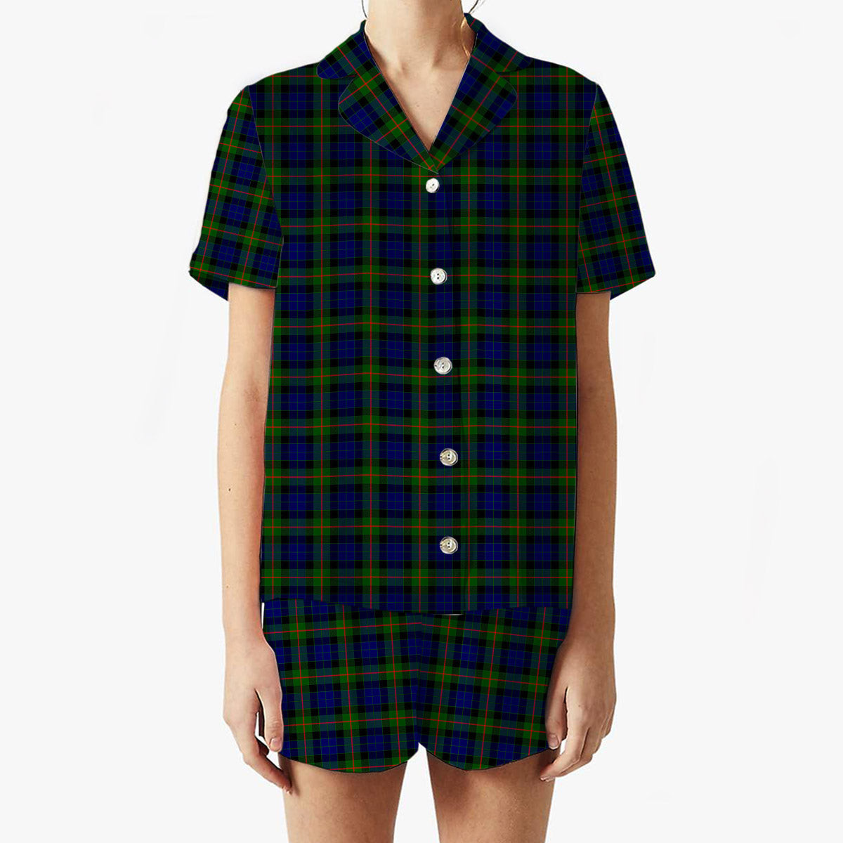 ScotsTee Shop Scottish Gunn Modern Women's Short Sleeve Short Set Tartan Pyjama Set