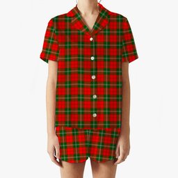 ScotsTee Shop Scottish Lennox Modern Women's Short Sleeve Short Set Tartan Pyjama Set