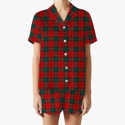 ScotsTee Shop Scottish Lindsay Black lines Modern Women's Short Sleeve Short Set Tartan Pyjama Set