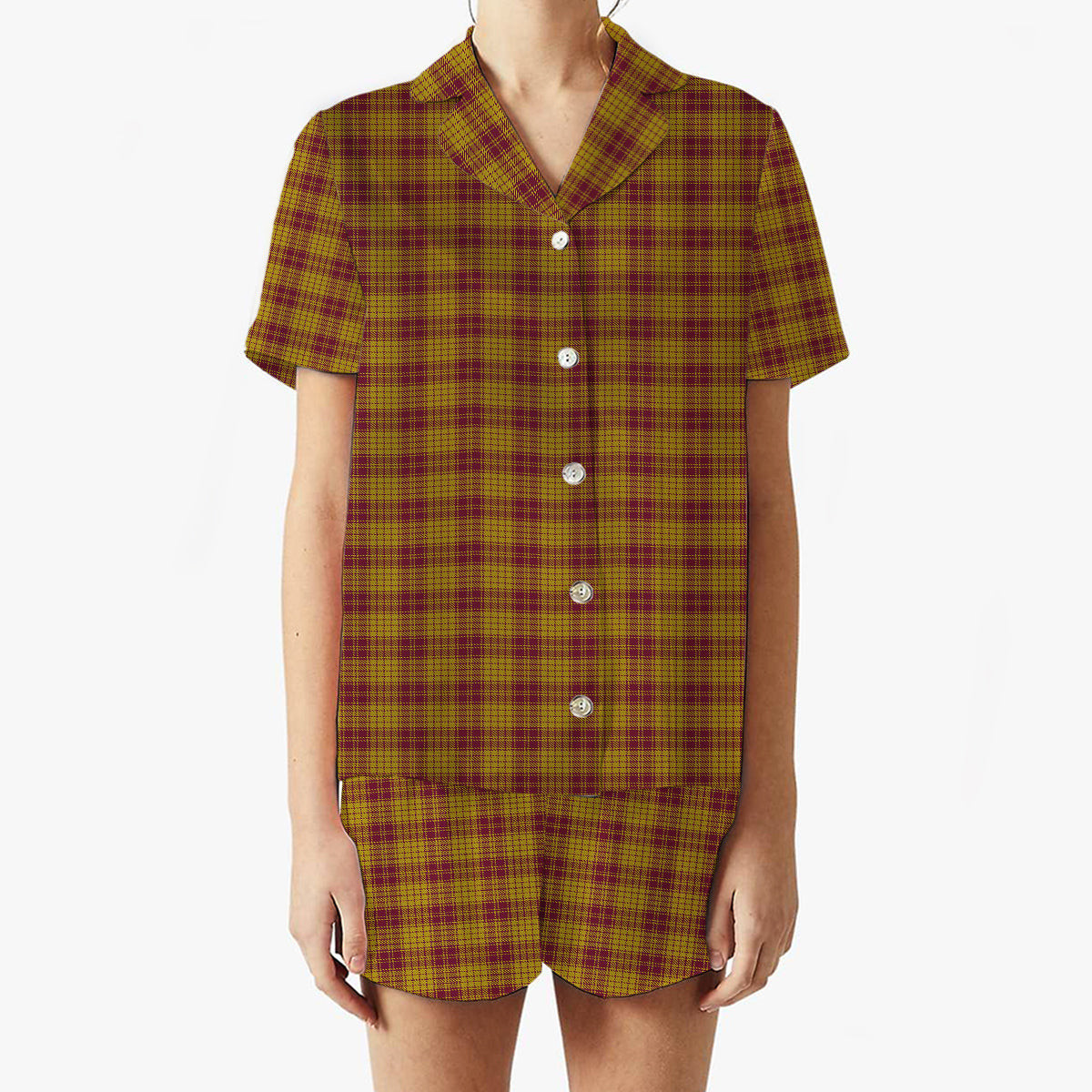 ScotsTee Shop Scottish McMillan Dress Women's Short Sleeve Short Set Tartan Pyjama Set