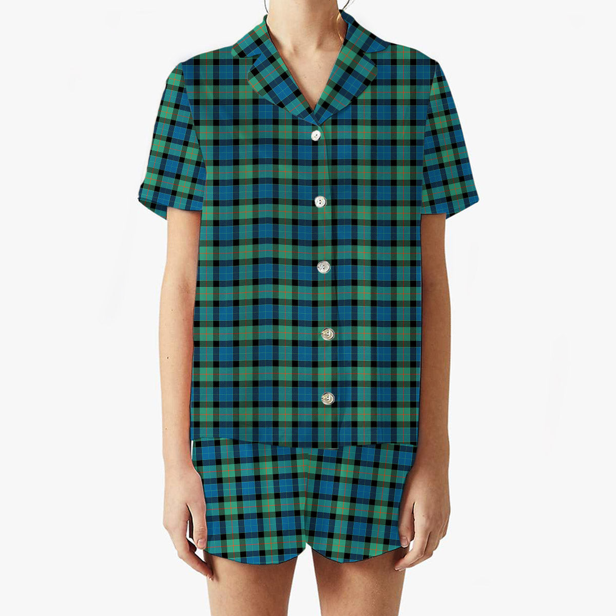 ScotsTee Shop Scottish Gunn Ancient Women's Short Sleeve Short Set Tartan Pyjama Set