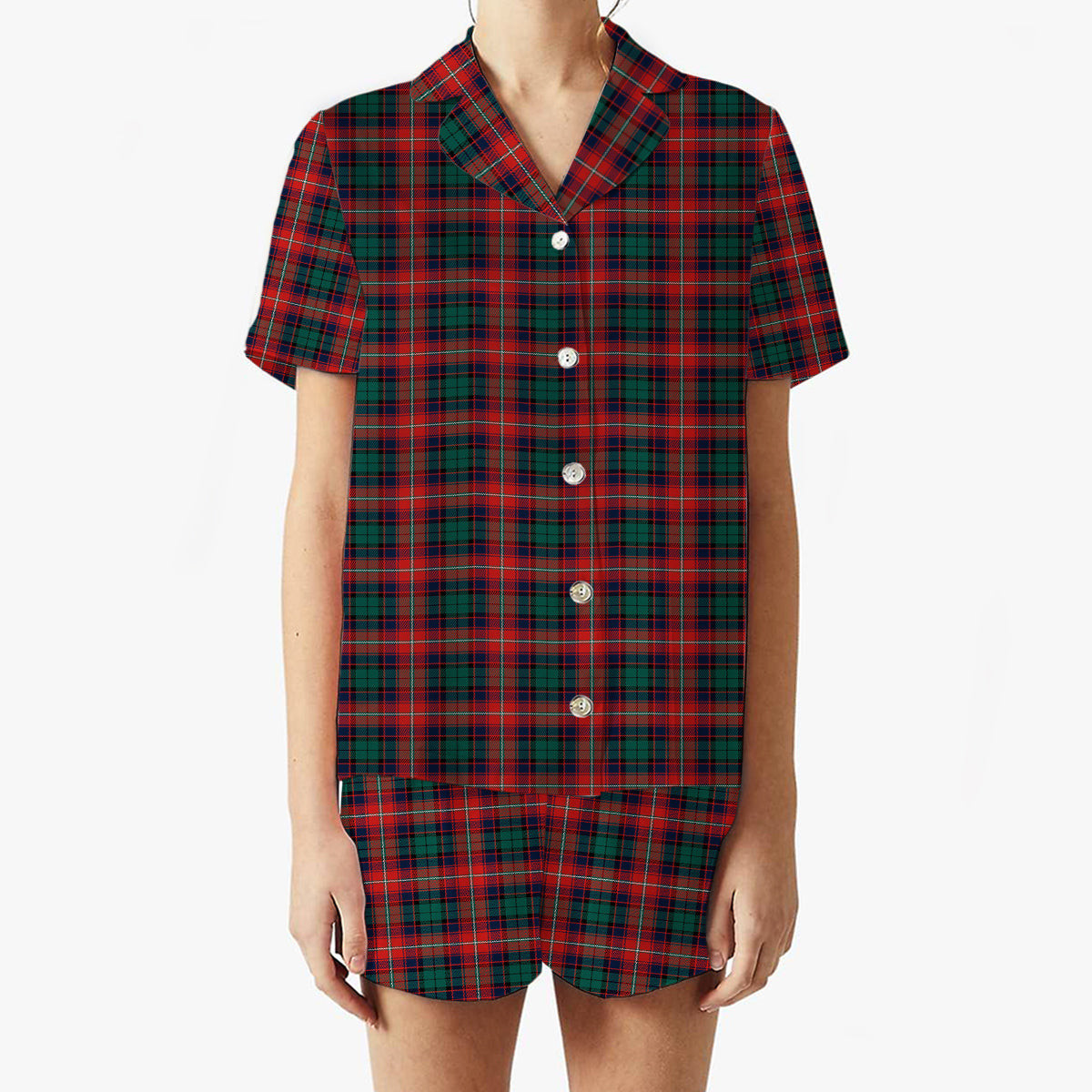 ScotsTee Shop Scottish Rattray of Lude Modern Women's Short Sleeve Short Set Tartan Pyjama Set