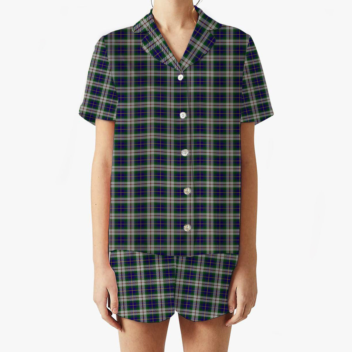 ScotsTee Shop Scottish MacLeod of California Women's Short Sleeve Short Set Tartan Pyjama Set