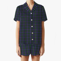 ScotsTee Shop Scottish MacRae Hunting Modern Women's Short Sleeve Short Set Tartan Pyjama Set