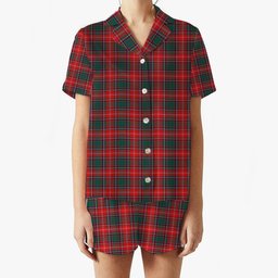 ScotsTee Shop Scottish Somerville Modern Women's Short Sleeve Short Set Tartan Pyjama Set