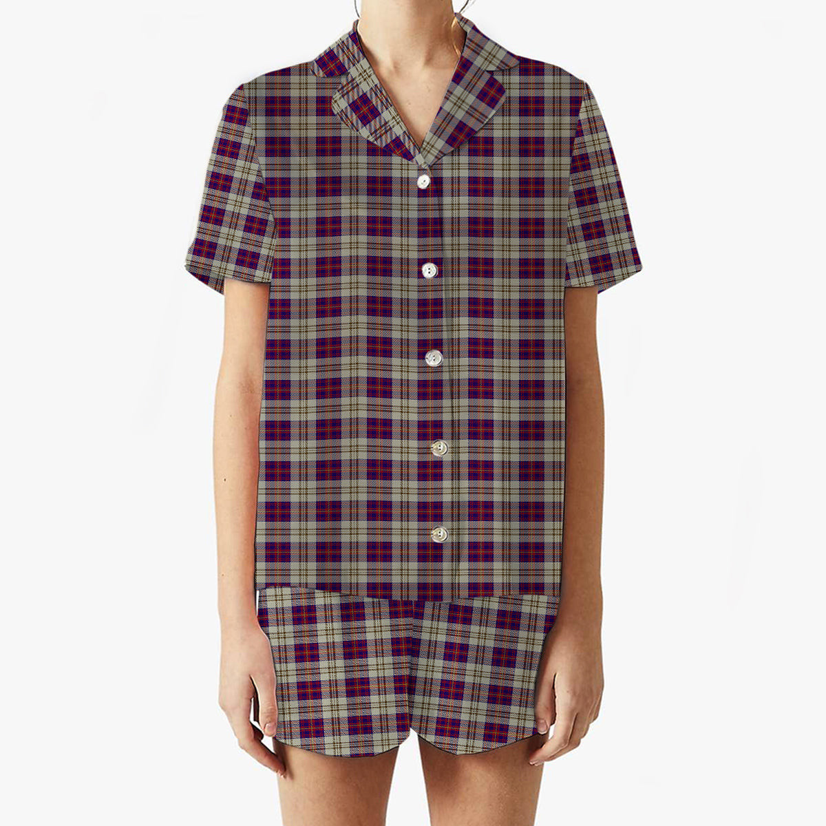 ScotsTee Shop Scottish Walker Dress Women's Short Sleeve Short Set Tartan Pyjama Set
