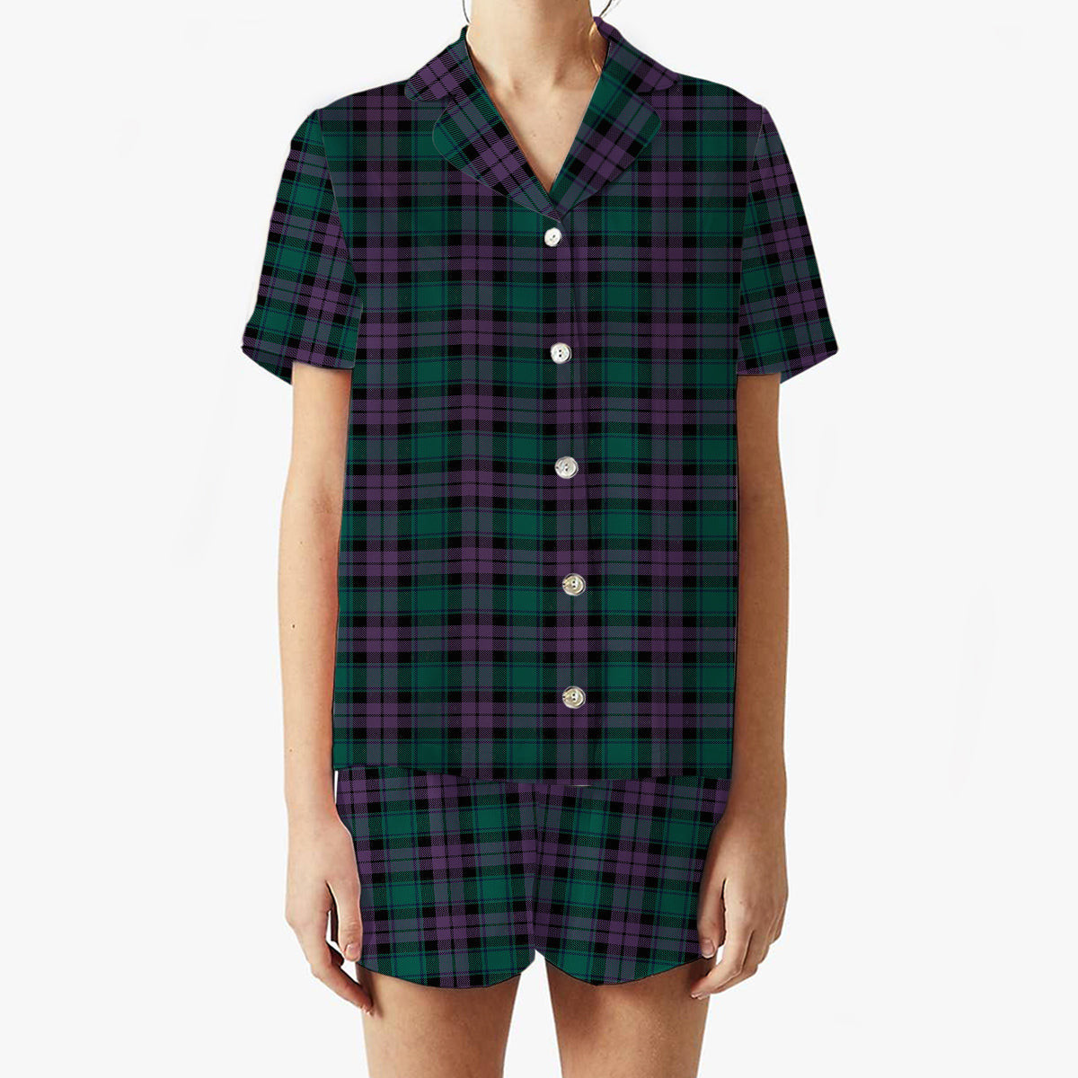 ScotsTee Shop Scottish McArthur of Milton Modern Women's Short Sleeve Short Set Tartan Pyjama Set