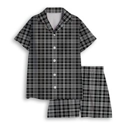 ScotsTee Shop Scottish Scott B&W 1850 Women's Short Sleeve Short Set Tartan Pyjama Set