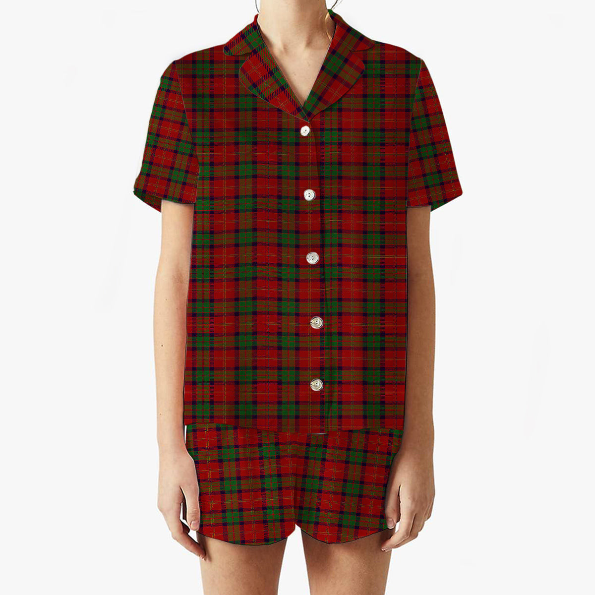 ScotsTee Shop Scottish MacPherson of Cluny Women's Short Sleeve Short Set Tartan Pyjama Set