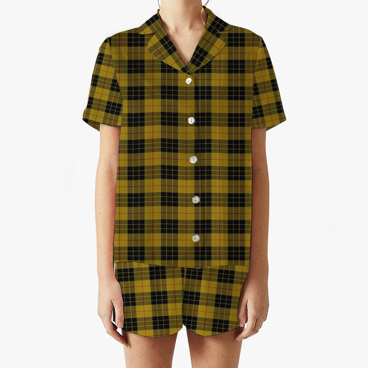 ScotsTee Shop Scottish McLeod of Lewis Ancient Women's Short Sleeve Short Set Tartan Pyjama Set