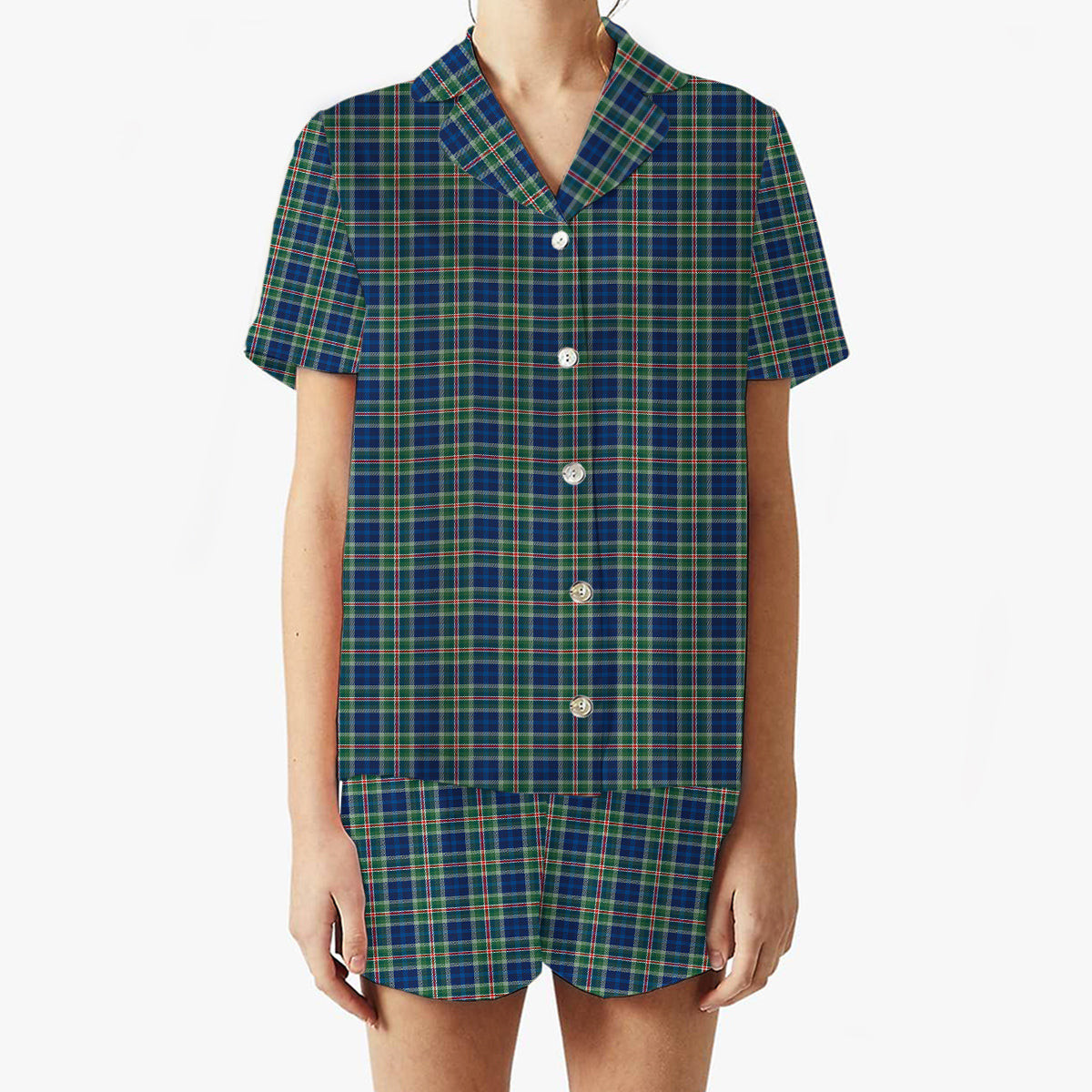 ScotsTee Shop Scottish Reid (Mill City) Modern Clan Women's Short Sleeve Short Set Tartan Pyjama Set