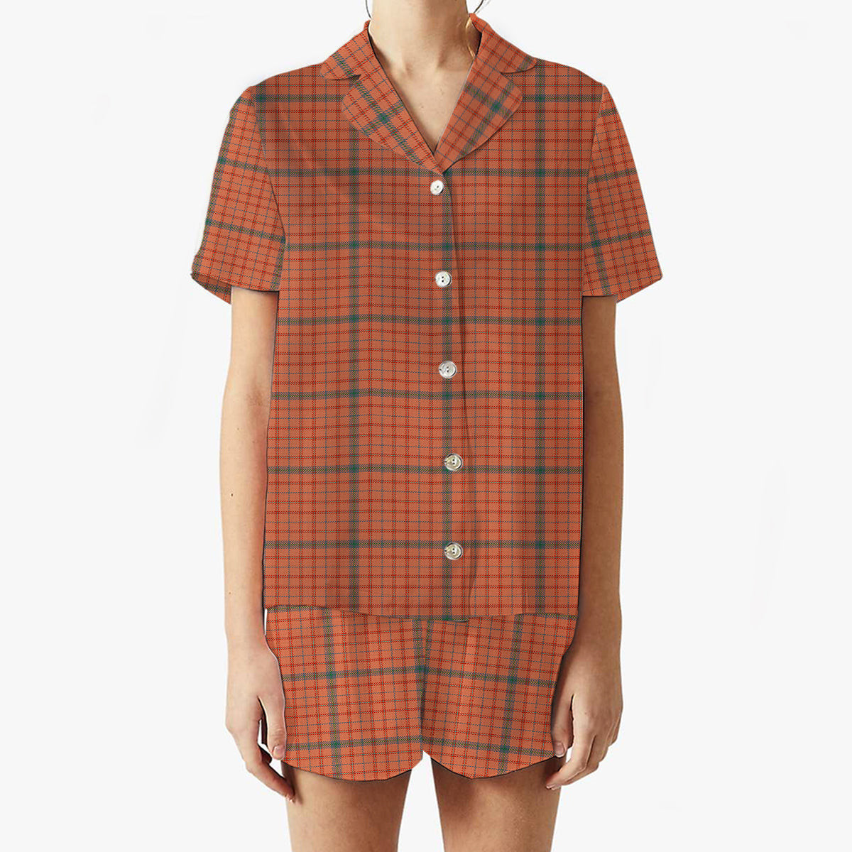 ScotsTee Shop Scottish Ross David Ancient Women's Short Sleeve Short Set Tartan Pyjama Set