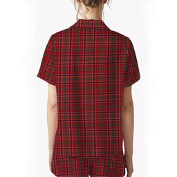 ScotsTee Shop Scottish McRae Red Modern Women's Short Sleeve Short Set Tartan Pyjama Set