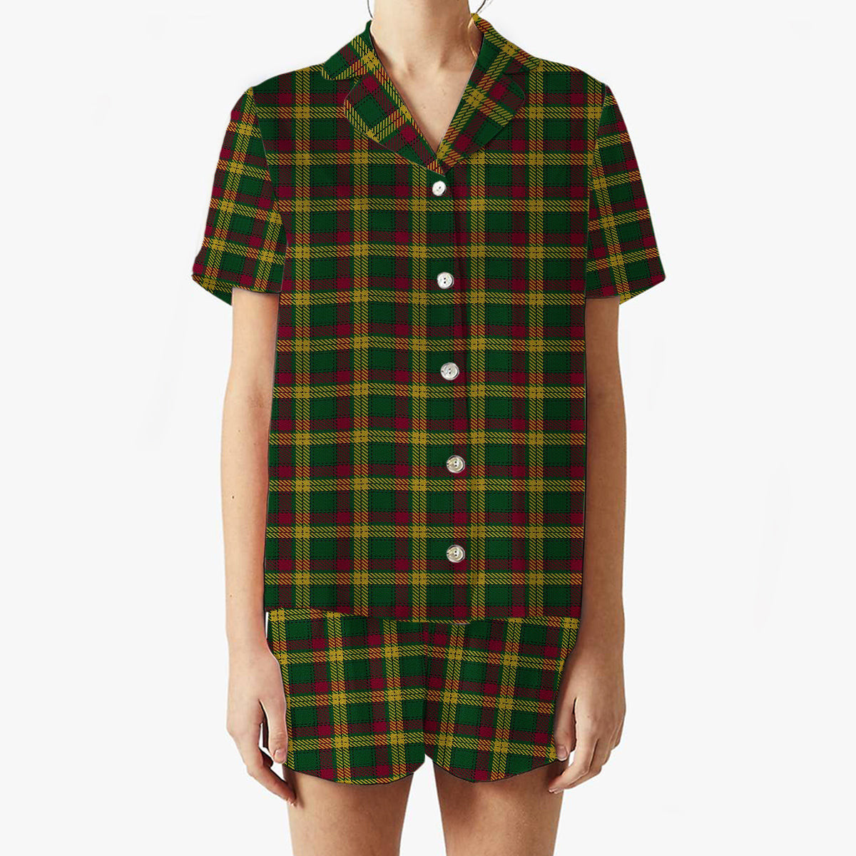 ScotsTee Shop Scottish McMillan Ancient Women's Short Sleeve Short Set Tartan Pyjama Set