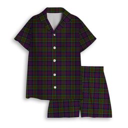 ScotsTee Shop Scottish McDonald of Clan Ranald Modern Women's Short Sleeve Short Set Tartan Pyjama Set
