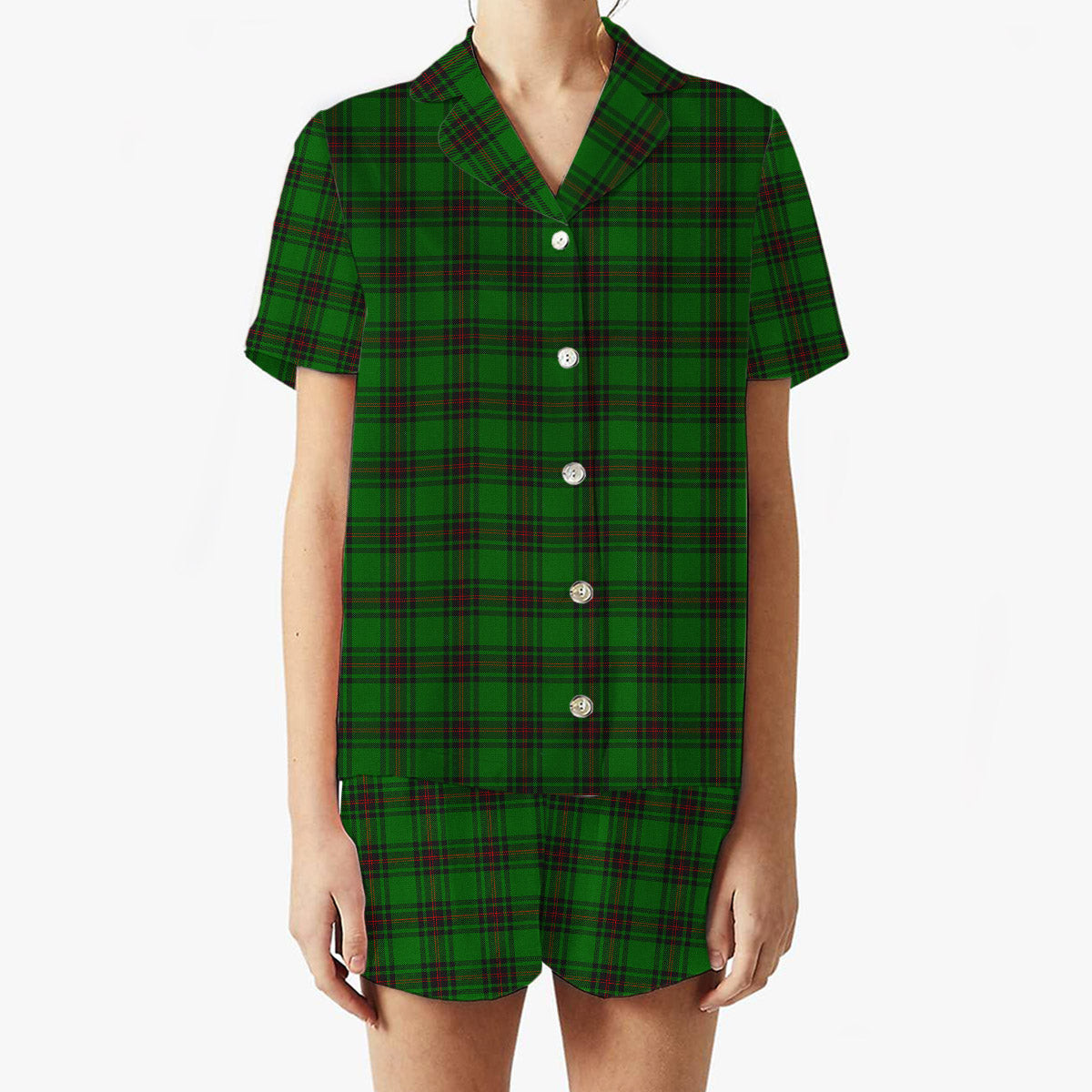 ScotsTee Shop Scottish Halkett Women's Short Sleeve Short Set Tartan Pyjama Set
