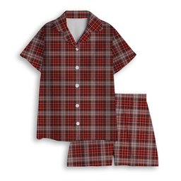 ScotsTee Shop Scottish MacDougal Dress Women's Short Sleeve Short Set Tartan Pyjama Set