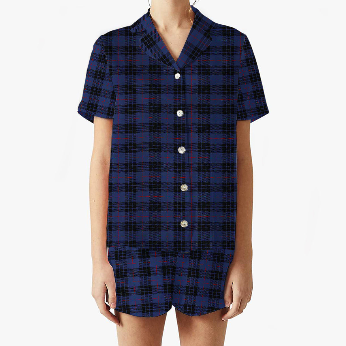 ScotsTee Shop Scottish MacKay Blue #02 Women's Short Sleeve Short Set Tartan Pyjama Set