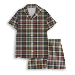 ScotsTee Shop Scottish Stewart Dress Ancient SC Women's Short Sleeve Short Set Tartan Pyjama Set