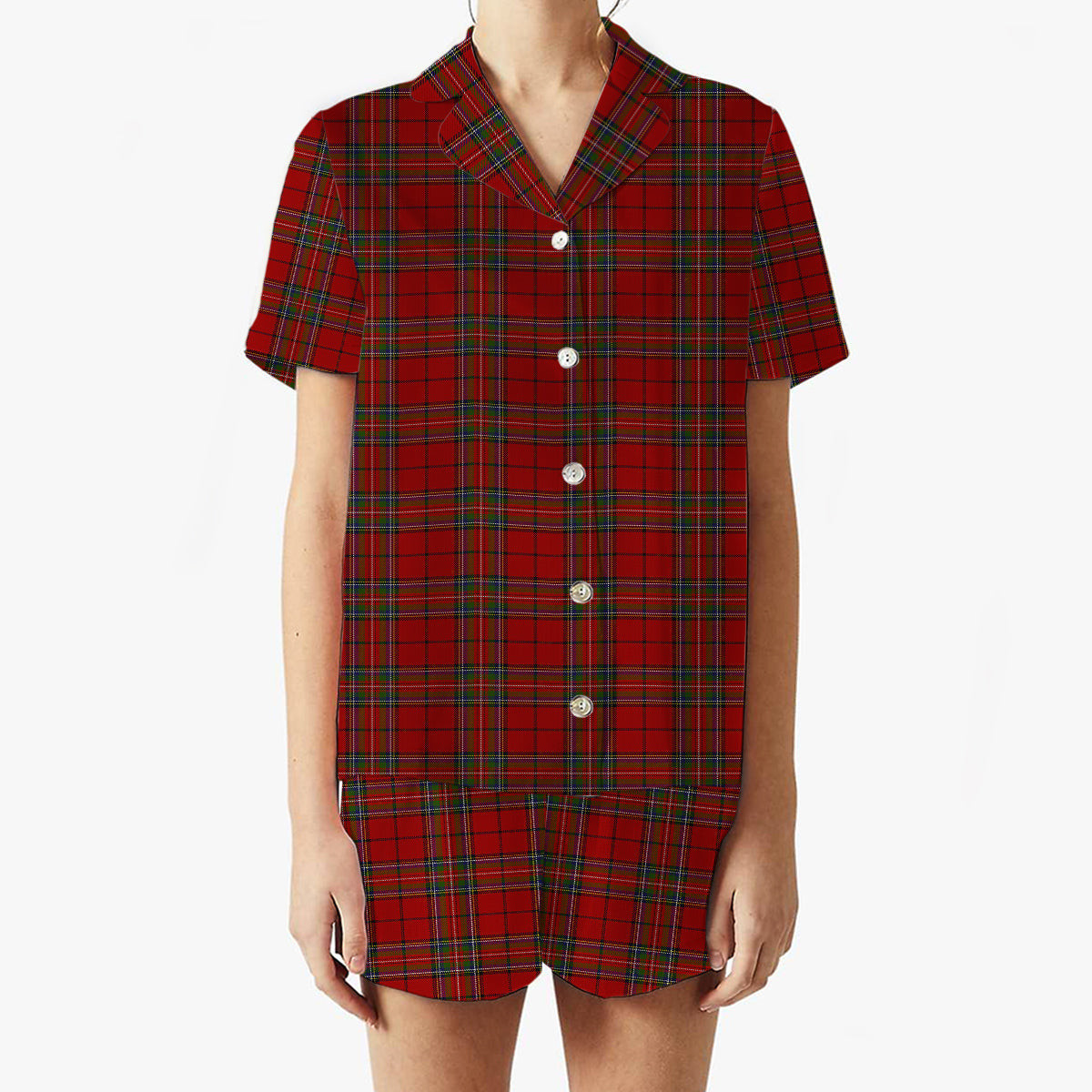 ScotsTee Shop Scottish Stewart of Galloway VS Women's Short Sleeve Short Set Tartan Pyjama Set